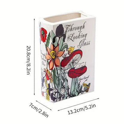 Through The Looking Glass Large Ceramic Book Vase