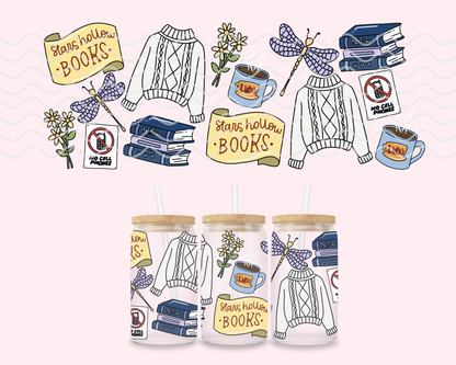 GG Stars Hollow Books Glass Cup
