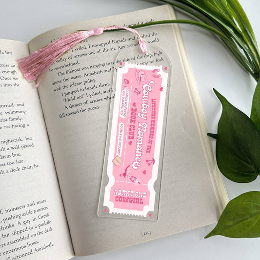 Cowboy Romance Book Club Acrylic Bookmark