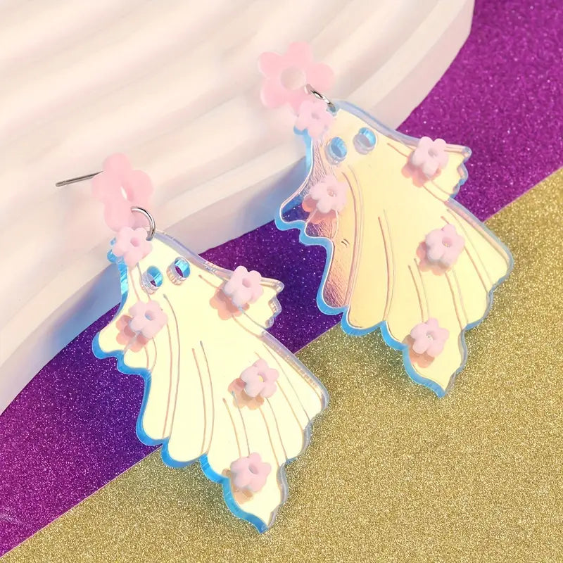 Holographic Ghosties Acrylic Earrings