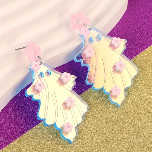 Holographic Ghosties Acrylic Earrings