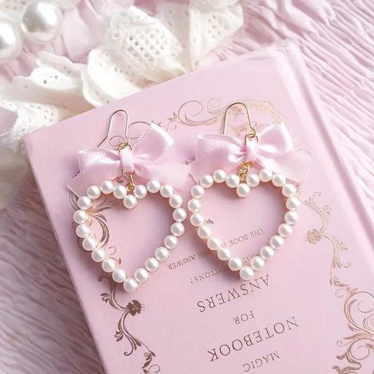 Pearl Bows Acrylic Earrings