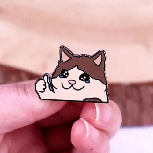 Crying Cat Meme Enamel Pin