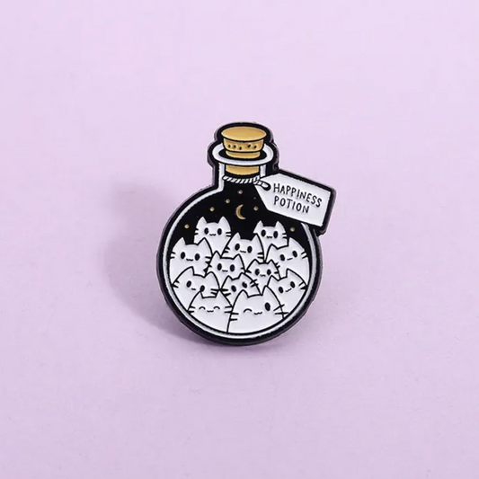 Happiness Potion Cats Enamel Pin