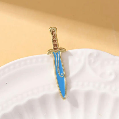 Silver Sword Enamel Pin