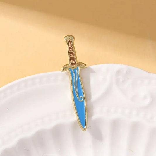 Silver Sword Enamel Pin