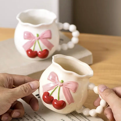 Cherry Bow Ceramic Mug