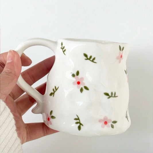 Pink Daisy Moulded Ceramic Mug