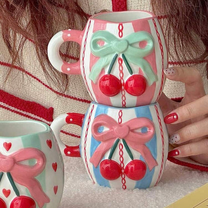 Cherry Bows Ceramic Mugs