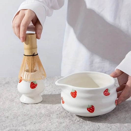 Strawberry 4pc Matcha Set