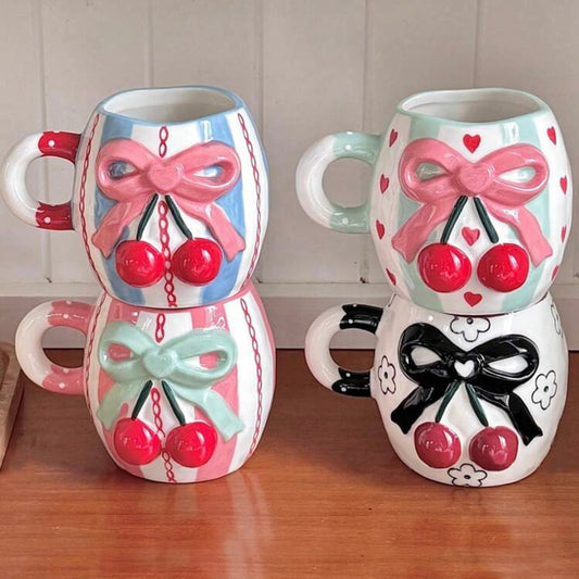 Cherry Bows Ceramic Mugs