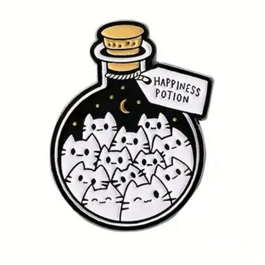 Happiness Potion Cats Enamel Pin