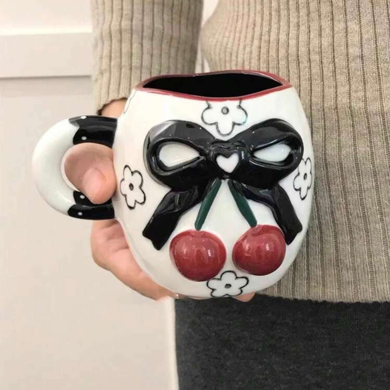 Cherry Bows Ceramic Mugs