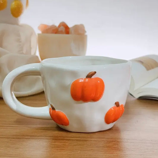 3D Pumpkin Ceramic Mug