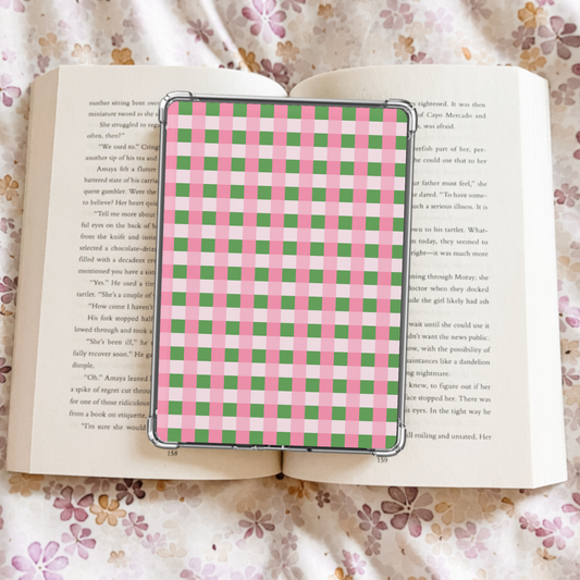 Christmas Gingham Kindle Insert - Pink/Green