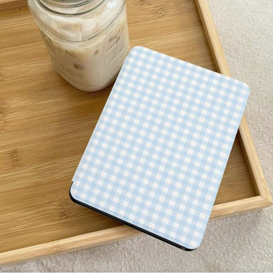 Blue Gingham Kindle Flip Case