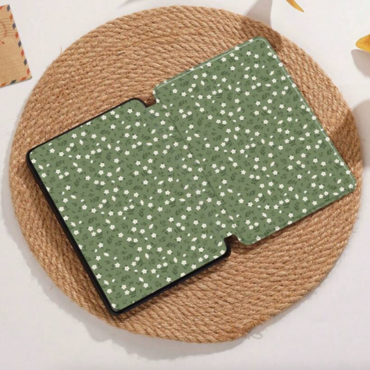 Green Daisy Kindle Flip Case