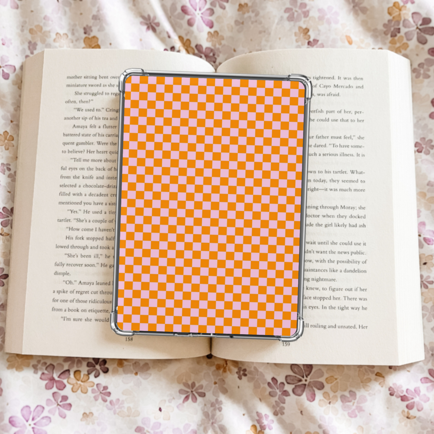 Checkerboard Kindle Insert - Orange