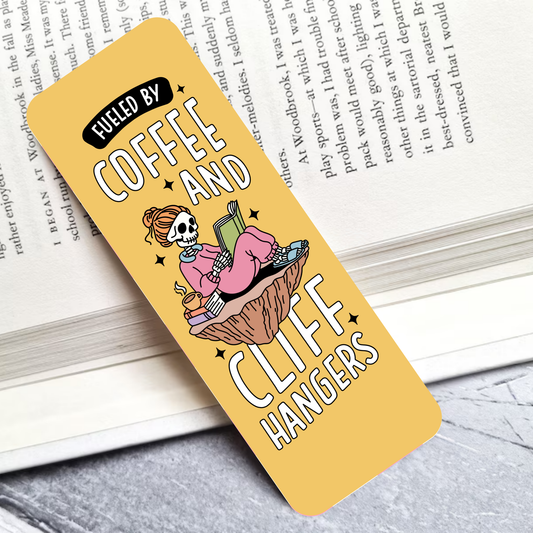 Coffee & Cliffhangers Laminated Bookmark