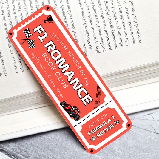 F1 Romance Book Club Laminated Bookmark