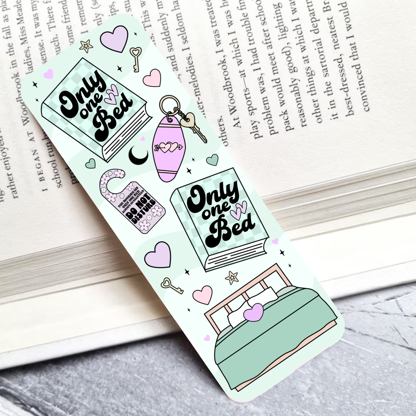 Only One Bed Laminated Bookmark