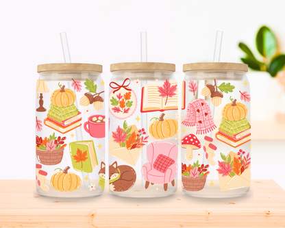 Autumn Cottage Glass Cup