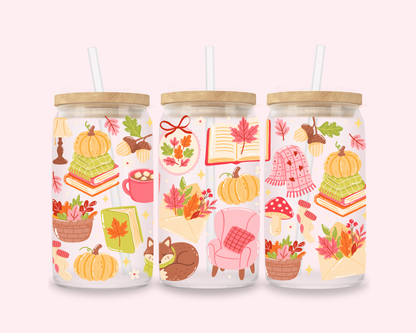 Autumn Cottage Glass Cup