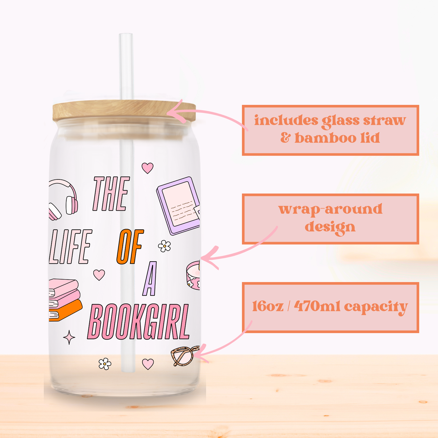 The Life of a Bookgirl Glass Cup