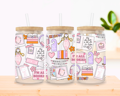 Bookish Moodboard Glass Cup