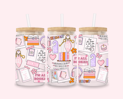 Bookish Moodboard Glass Cup