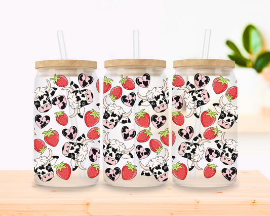 Cowberry Cutie – Strawberry Cow Glass Cup