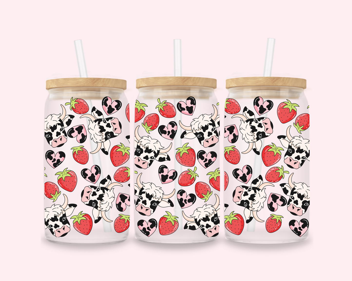 Cowberry Cutie – Strawberry Cow Glass Cup