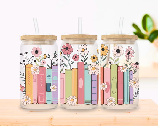 Garden of Stories – Floral Bookshelf Glass Cup