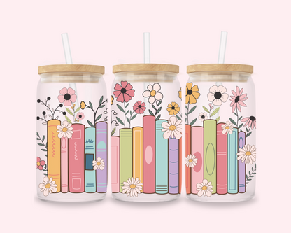 Garden of Stories – Floral Bookshelf Glass Cup