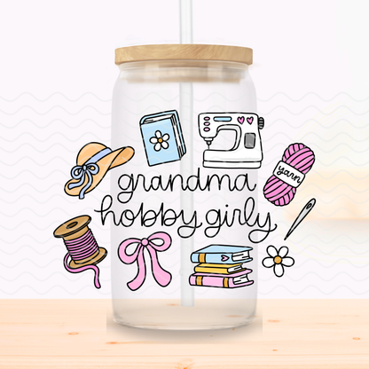 Grandma Hobby Girly Glass Cup