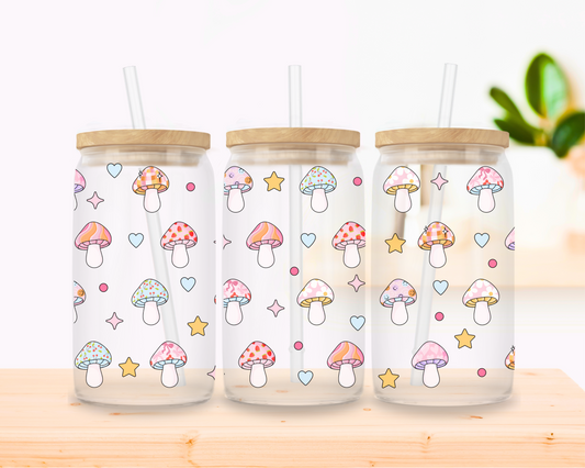 Magic Shroomie – Pastel Mushroom Glass Cup