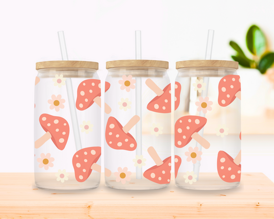 Mushroom Meadow – Cottagecore Glass Cup