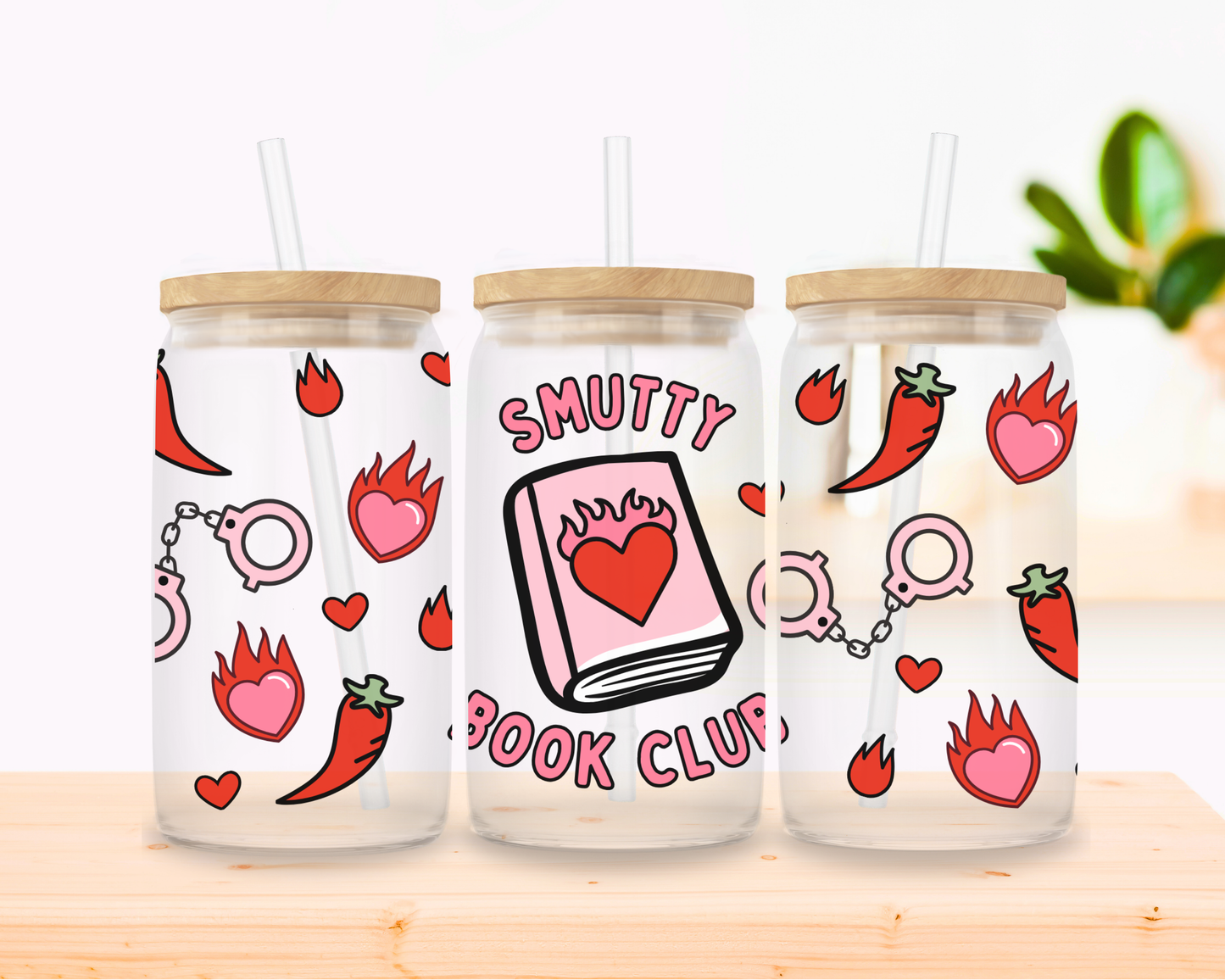 Smutty Book Club Glass Cup