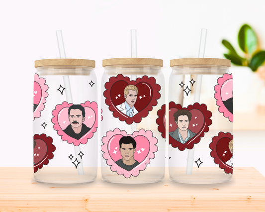 TW Vampy Hearts Glass Cup