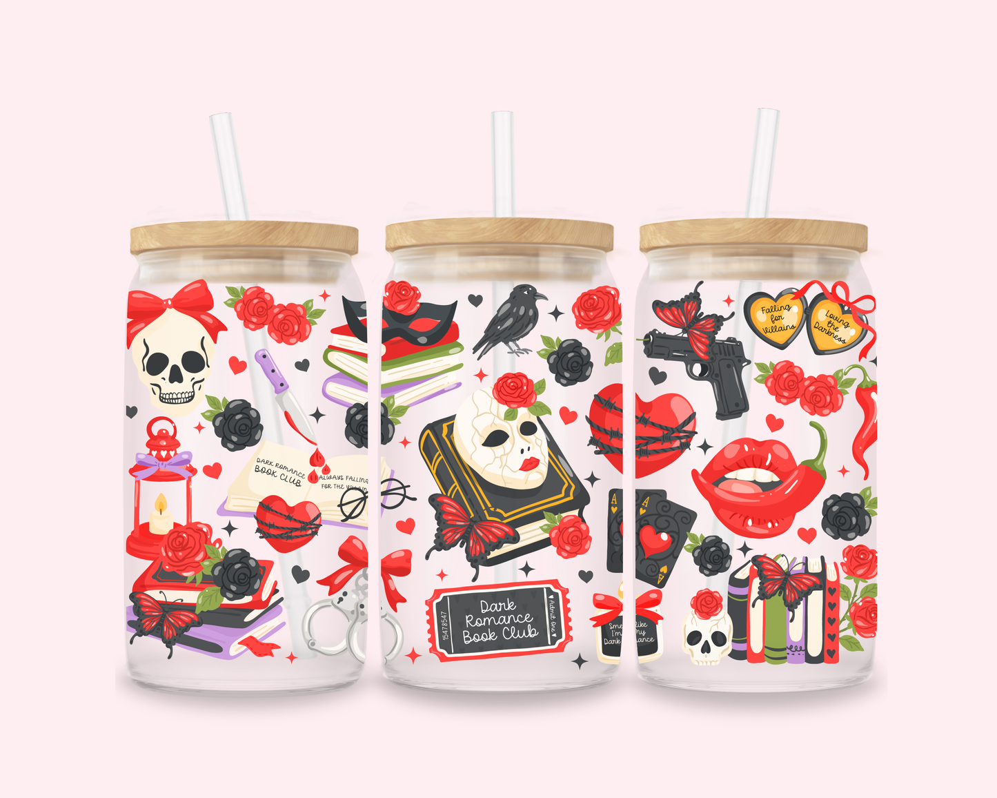 Falling For The Villian Glass Cup