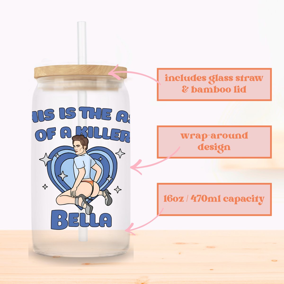 Ass Of A Killer Glass Cup