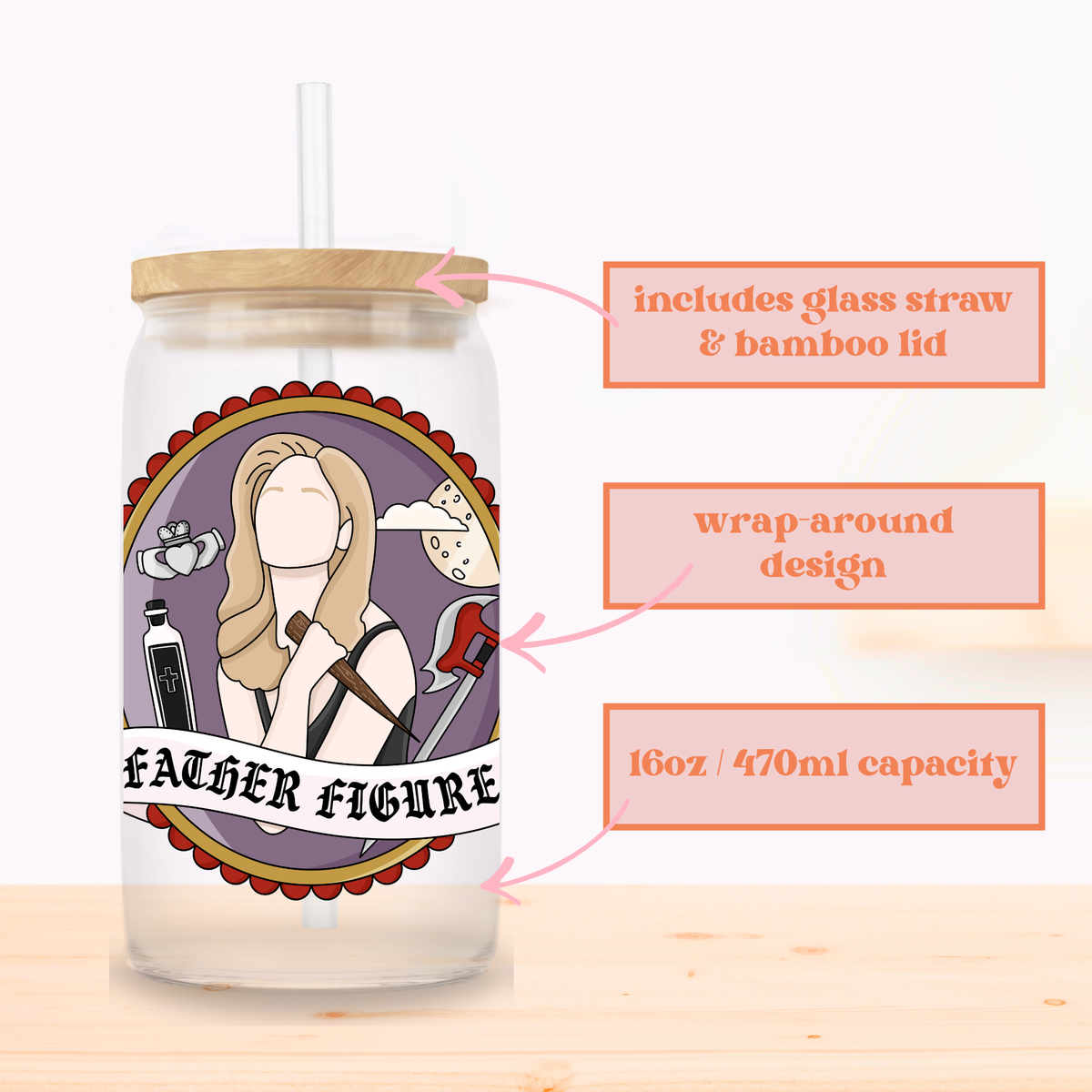 BFY Father Figure Glass Cup