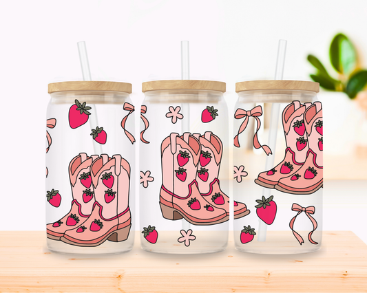 Berry Boots Glass Cup