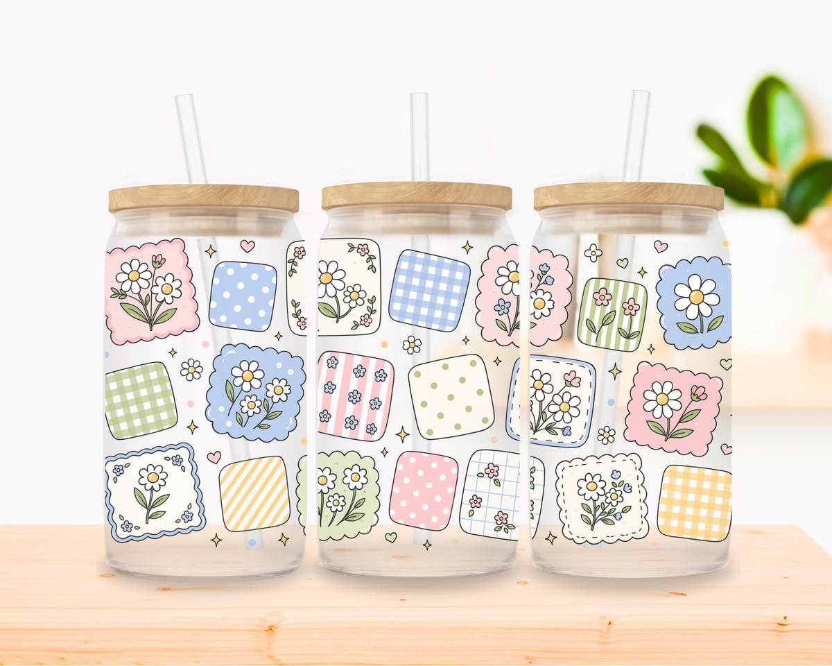 Daisy Patch Glass Cup