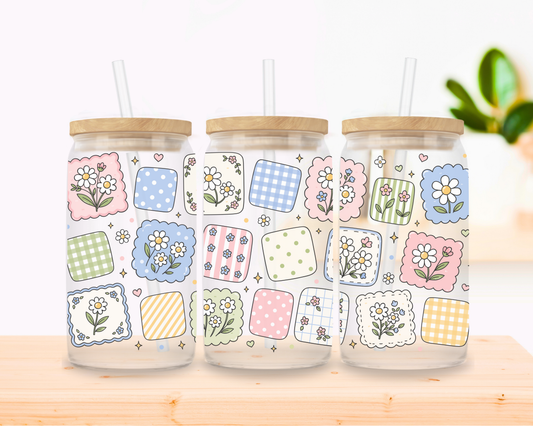 Daisy Patch Glass Cup