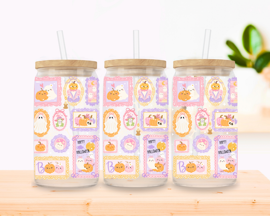 Halloween Frames Glass Cup