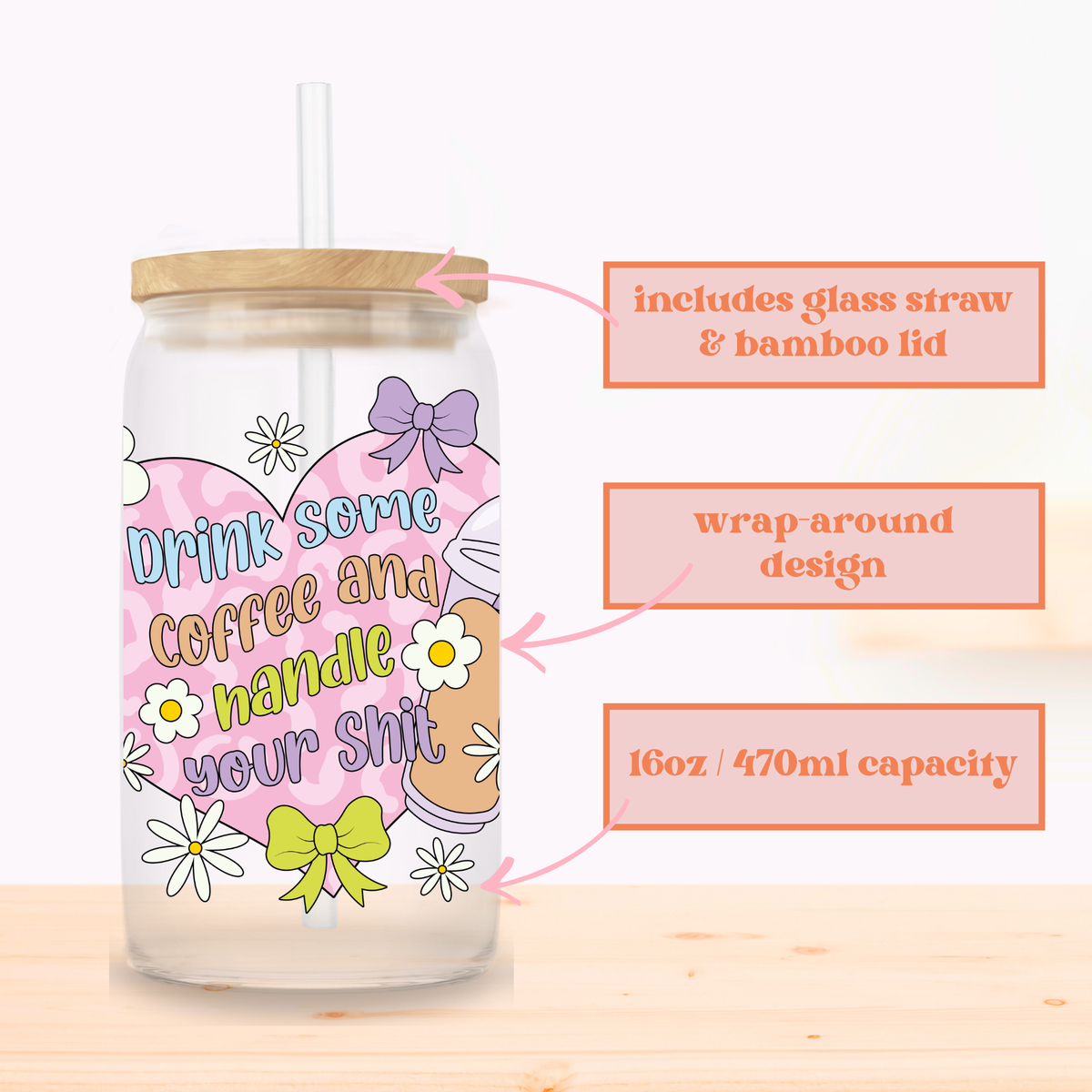 Handle Your Shit Glass Cup
