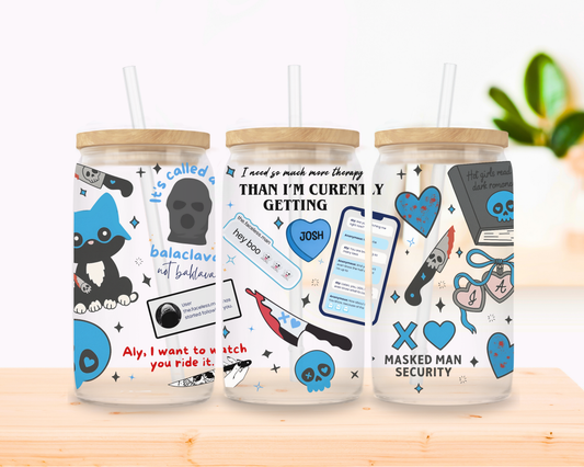 LO Masked Man Security Glass Cup