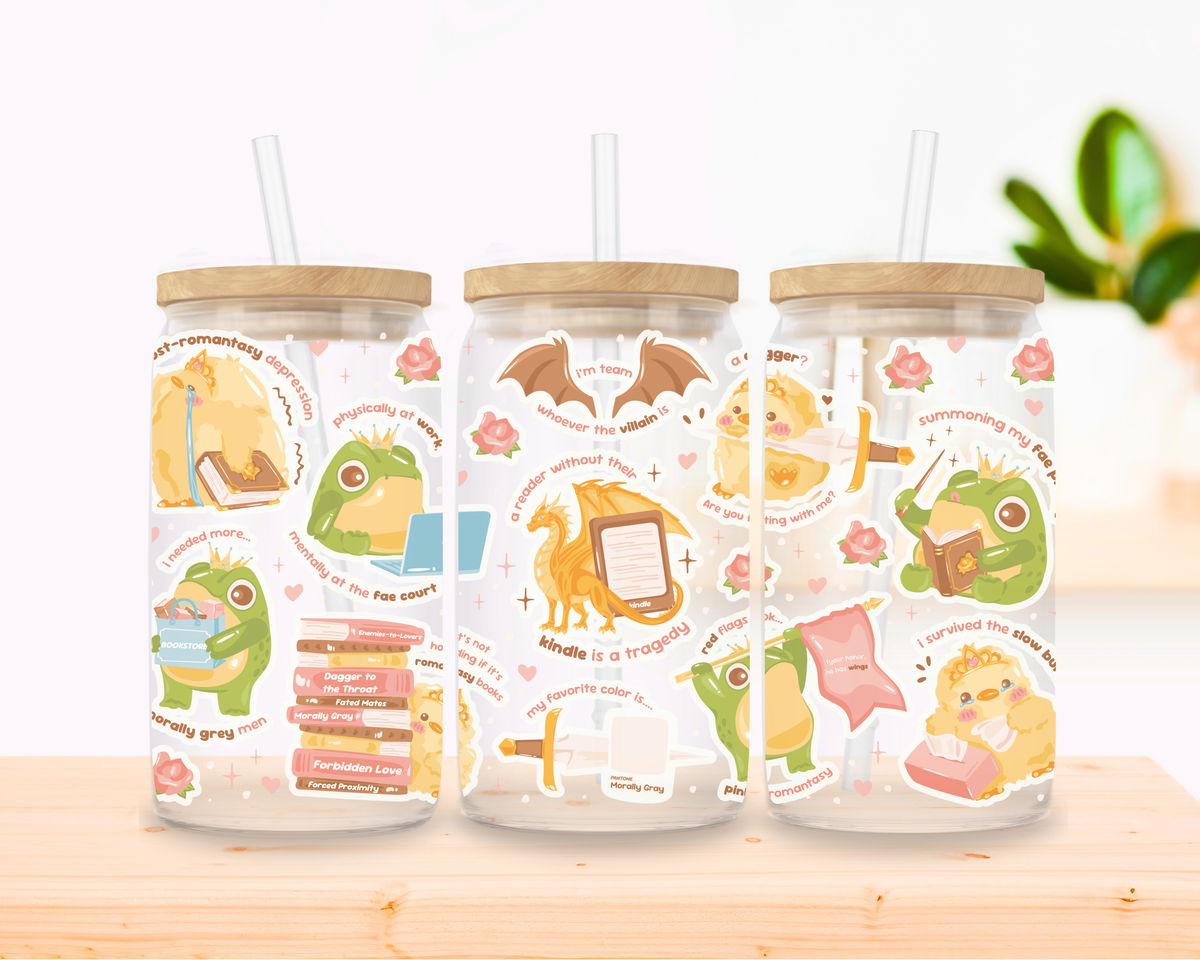 Romantasy Frog Glass Cup