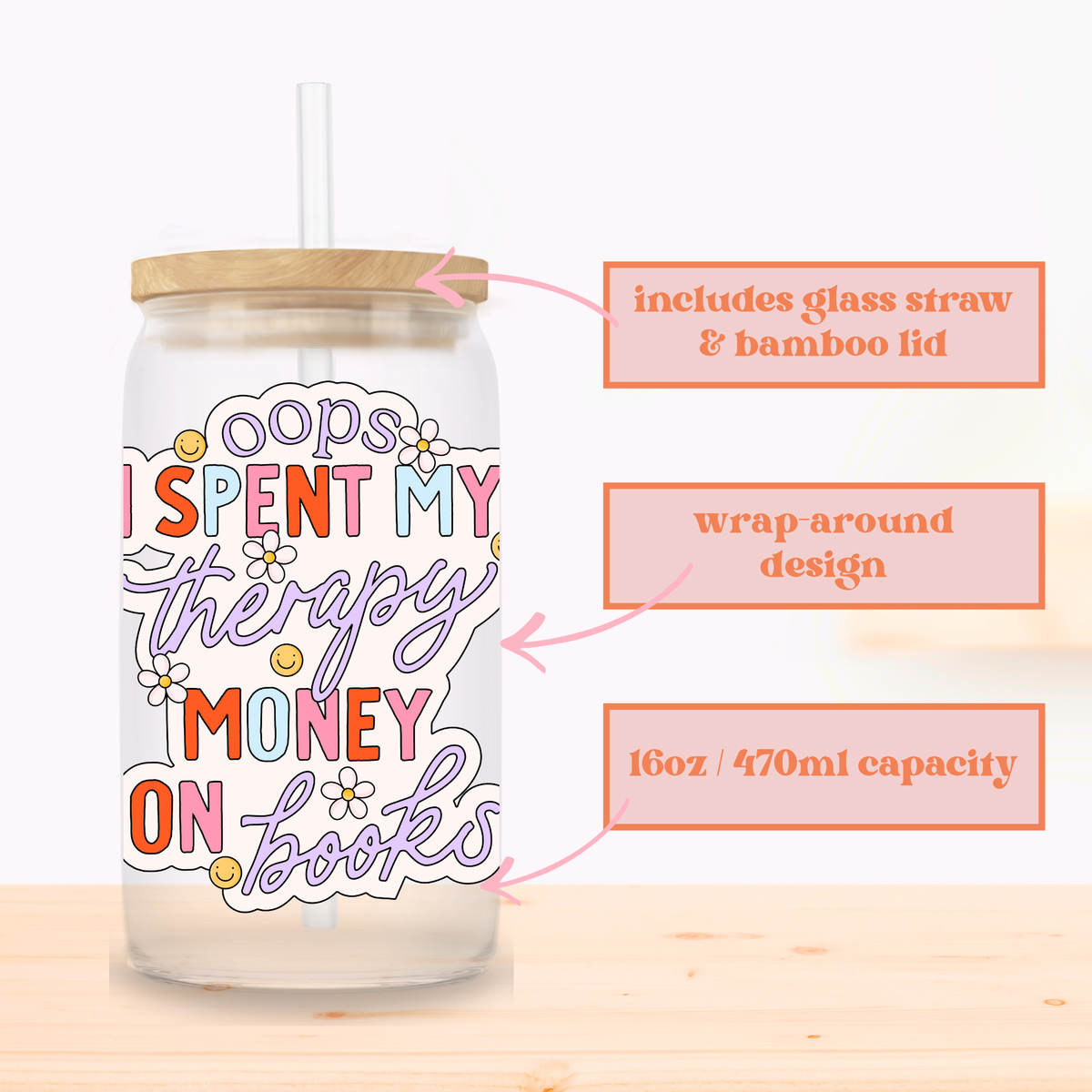 Therapy Money Glass Cup